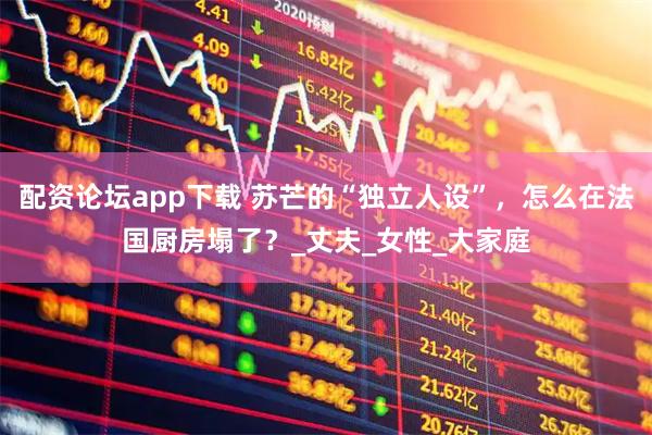 配资论坛app下载 苏芒的“独立人设”，怎么在法国厨房塌了？_丈夫_女性_大家庭
